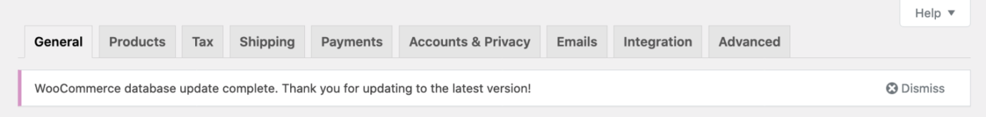 WooCommerce Database Update Complete