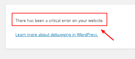 Fix there has been critical error in your WordPress Website