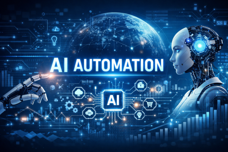 AI Automation solutions featuring intelligent AI agents, workflow automation, machine learning systems, robotic process automation, and smart business technology.
